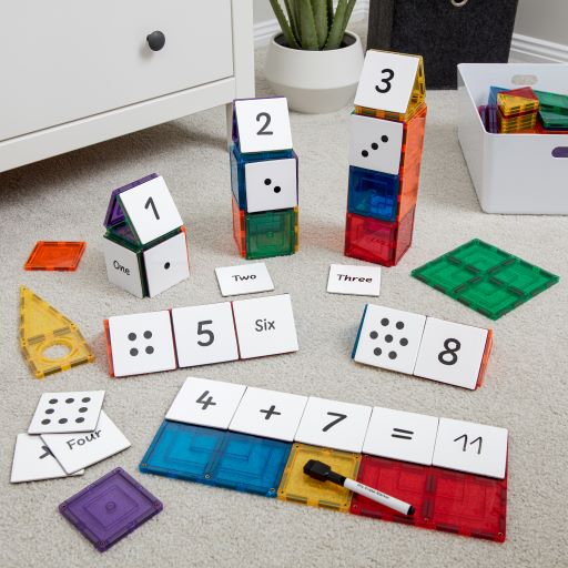 Learn & Grow Toys - Magnetic Tile Topper - Numeracy Pack (40 Piece)