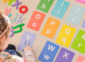 abc lowercase felt alphabet & flashcards