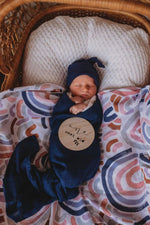 Load image into Gallery viewer, Navy | Organic Muslin Wrap
