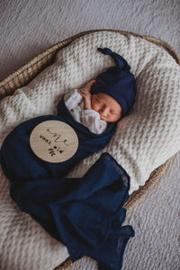Navy | Organic Muslin Wrap