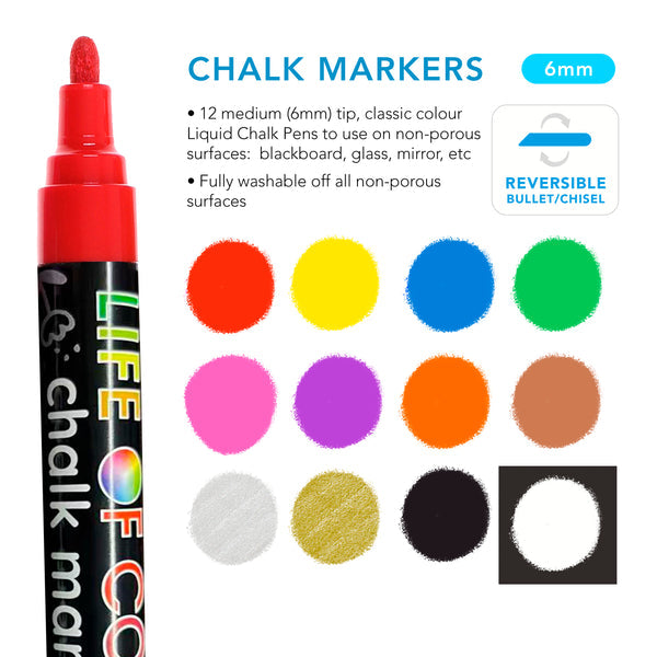 Liquid Chalk Markers - 6mm Dual Tips