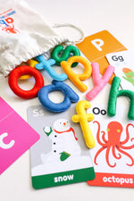 Load image into Gallery viewer, abc lowercase felt alphabet &amp; flashcards
