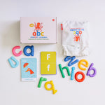 Load image into Gallery viewer, abc lowercase felt alphabet &amp; flashcards
