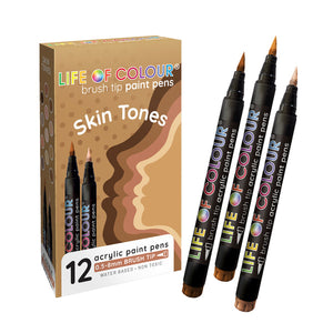 Brush Tip Acrylic Paint Pens - Skin Tones