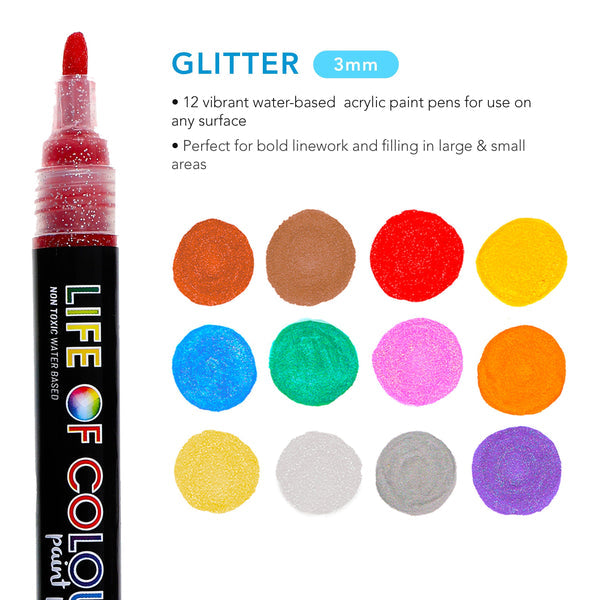 Glitter Paint Pens - Medium Tip