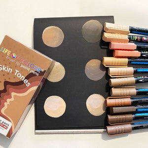 Brush Tip Acrylic Paint Pens - Skin Tones